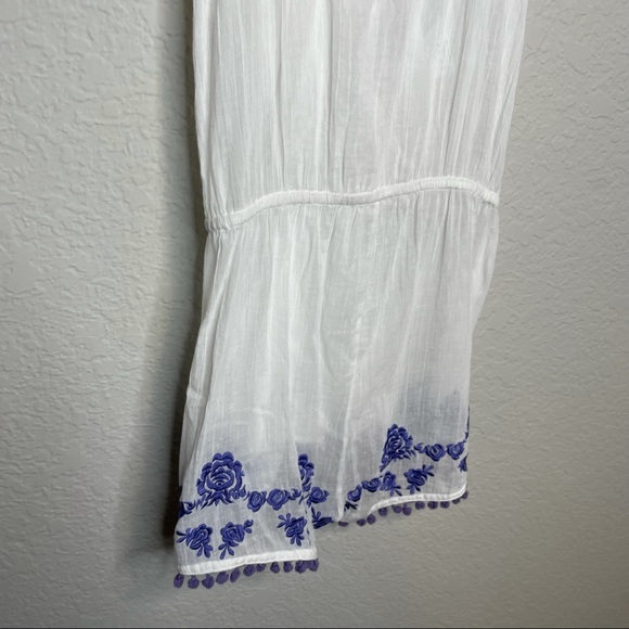 ASOS Wolf & Whistle Purple Embroidered Romper Cover Up Summer Size 10 - Picture 6 of 10